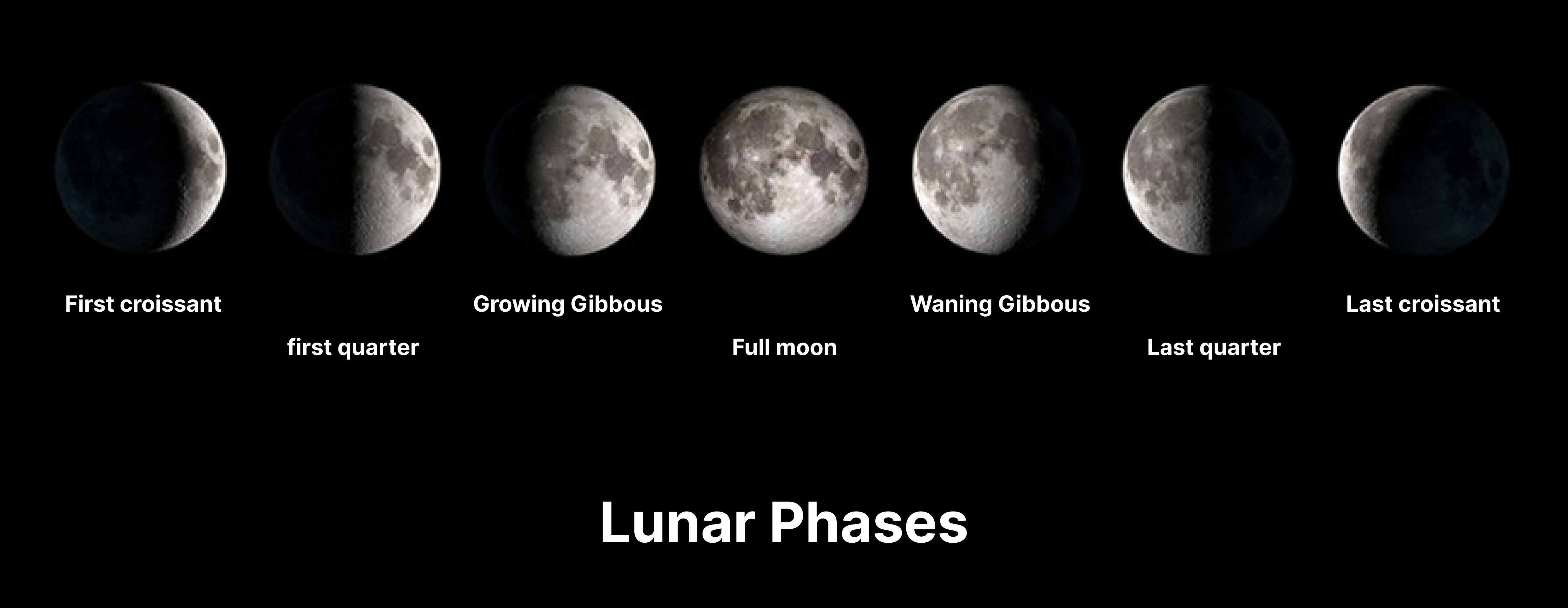phases lunaires de la lune